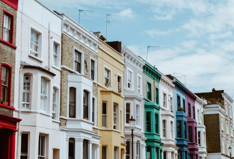 multicolored concrete houses